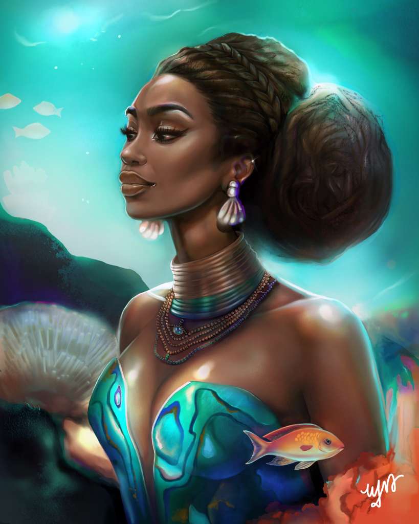 Sea Empress, Mermaid Digital Painting by Melody Nieves